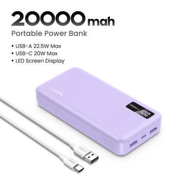 UGREEN 20000mAh PD 20W Power Bank Fast Charge Portable PowerBank for iPhone 17 16 15 Pro Max Xiaomi Phone External Battery 30W Apsilon