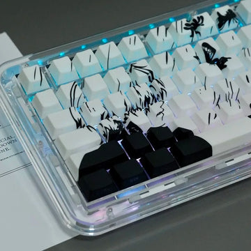 130 Key Kaneki Ken Theme Keycaps Comics Anime Key Cap PBT Cherry Profile Custom Original Handmade Keycap for Mechanical Keyboard Apsilon