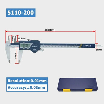 SHAHE Hardened Stainless Steel Digital Caliper Electronic Vernier Caliper Micrometer Measuring Tools Apsilon