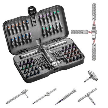 Precision 24/40/66in1 Magnetic Ratchet Screwdriver Set Detachable T-Handle Magneticizer Fix Furniture, Electronics & Glasses Apsilon