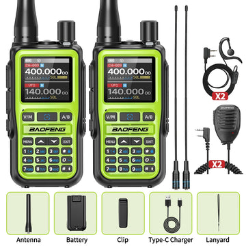 BAOFENG UV-5R Mini Walkie Talkie Multi Band Bluetooth Programming Wireless Copy Frequency 999CH Type-C Long Range Two Way Radio Apsilon