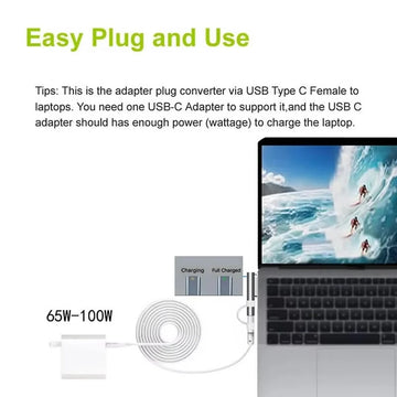 USB Type-C Magnetic PD Adapter for Magsafe 1 2 MacBook Air Pro LED Indicator 100W Fast Charging Magnetic Plug Adapter Apsilon