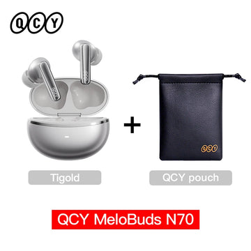QCY MeloBuds N70 Adaptive ANC Wireless Earbuds Bluetooth 6.0 LDAC Hi-Res Audio 6 Mics Wireless Charging Earphones 50Hrs IPX5 Apsilon