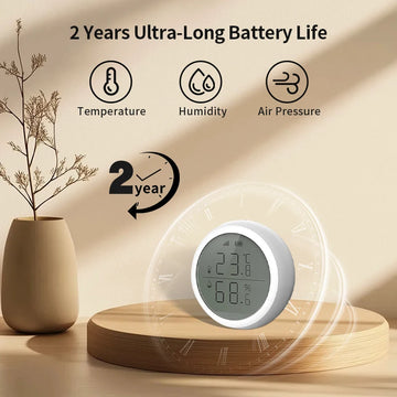 Work with Tuya Smart ZigBee Thermometer Home Indoor Temperature And Humidity Se nsor LCD Display APP Voice Control Alexa Google Home Assistant Apsilon