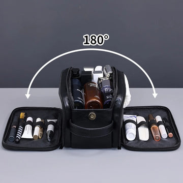 Multi Pockets PU Toiletry Bag For Women Men Travel Essentials Makeup Bags Waterproof Hanging Bag Cosmetic Washing Organizer Bag Apsilon