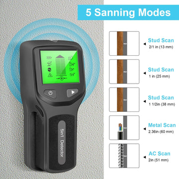 5 In 1 Metal Detector Wall Detector Wall Thickness Gauge Backlight Wall Stud Finder Electronic Wall Scanner Gold Finder Apsilon