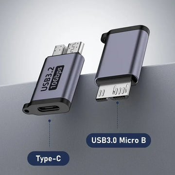 Micro B USB C 3.0 Male to Type C Female Adapter Type-C USB3.0 Micro B Connector for External Hard Drive Disk HDD Cable Adapter Apsilon