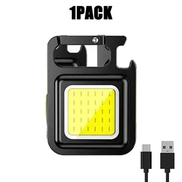Keychain Light Mini Multifunctional Camping Flashlight USB Rechargeable LED Portable Bright COB Pocket Clip Lantern Outdoor Work Apsilon