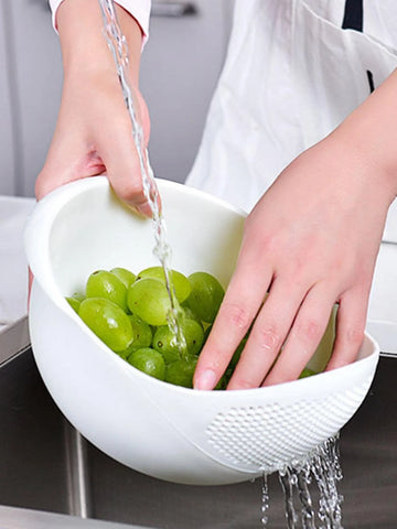 1/3pcs- Colander Rice Bowl Drain Basket Fruit Bowl Washing Drain Basket with Handle Washing Basket Home Kitchen Organizer Apsilon