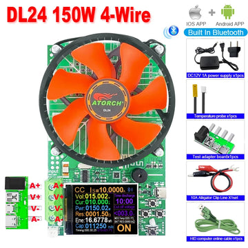 DL24 150W 20A DC Power USB Tester Electronic Load Lithium Battery Capacity Monitor Discharge Meter Supply Checker With APP Apsilon