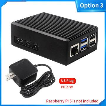 Raspberry Pi 5 Aluminium Alloy Case Metal Shell with Silicone Heatsinks Passive Cooling Enclosure for Raspberry Pi 5 Apsilon