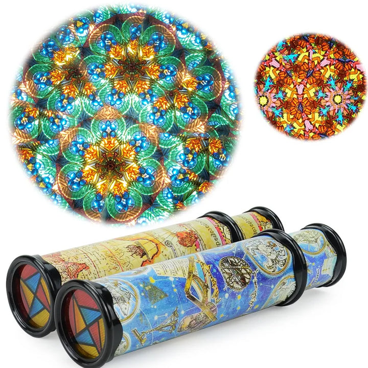 Kaleidoscope of children's ever-changing three mausoleum mirror interior, retractable rotation, kindergarten classic toys Apsilon