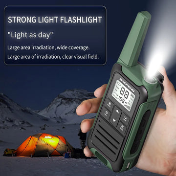 2pcs Baofeng F22/T22 Mini Walkie Talkie PMR Long Range Rechargable Portable Two Way Radio Type-C Charger for Camping Trip Apsilon