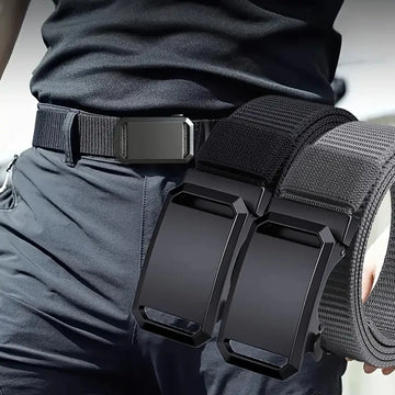 New Automatic Buckle Belt, Canvas Tactical Workwear Casual Outdoor Military Training Pants Belt For Men Apsilon