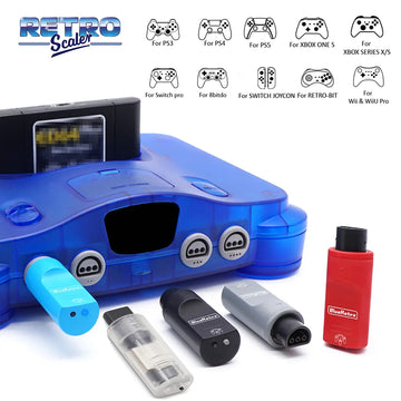 RetroScaler BlueRetro Wireless Game Controllers Adapter for Nintendo 64 Console to PS3 PS4 PS5 8bitdo Ultimate Game Contorllers Apsilon