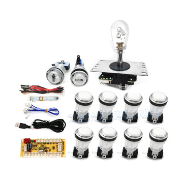 Game Player DIY SANWA Arcade Kit for PC Raspberry Pi with LED Push Button American Style Joystick USB Encoder Cable Mame Pandora Apsilon