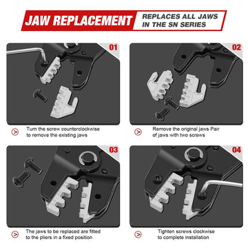 Crimping Tool Set For Dupont JST MOLEX Terminals,No/Pre Insulated Ferrules,Butt Connectors,Solar & Coax Connectors,SN-58B 6 Jaw Apsilon