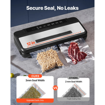 SucceBuy 80Kpa 120W Electric Vacuum Sealer Machine 7-in-1 Wet Food Sealer with Free 10pcs Vacuum Bags for Kitchen Food Storage Apsilon