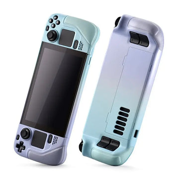 Full Protective Case for Steam Deck Cowhide wrap host Protective Soft Leather Grip Non-slip Cover hard shell bracket Accessories Apsilon