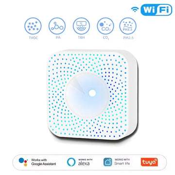 Tuya WIFI/Zigbee Smart Air Quality Monitor Box VOC HCHO PM2.5 Gas Detector Temperature Humidity Meter 6 IN 1 Air Housekeeper Apsilon