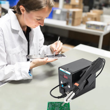 Hot Air Refining Station 220V SMD Soldering Station with Heat Gun Set LED Screen Display Hot Air for Electronics Desoldering Apsilon
