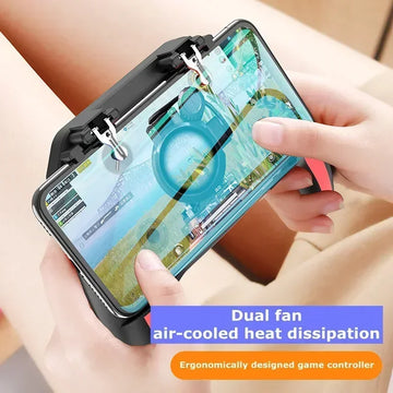 H10 4 Fingers Mobile Phone Game Handle with Radiator Aim Shooting Gamepad Joystick Controller for IOS Android Gaming Accessories Apsilon