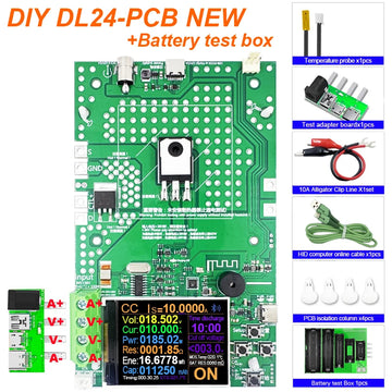 DIY 1000W 25A 4-Wire DC Electronic Load Kit Lithium 18650 Battery Capacity Analyzer Tester with Discharge Monitor PCB Board Apsilon