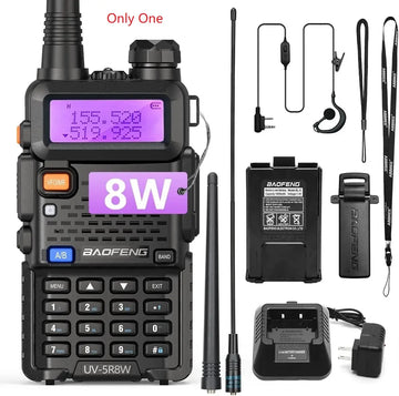 1/2PCS BaoFeng UV-5R 8W Tri-Power Walkie Talkie High Power Dual Band Long Range 128 CH Portable Handheld UV 5R Ham Two Way Radio Apsilon