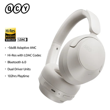 QCY H3S -56dB Adaptive ANC Over Ear Headphone Hi-Res LDAC Spatial Sound Wireless Earphone Bluetooth 6.0 Dual Driver 102H Headset Apsilon