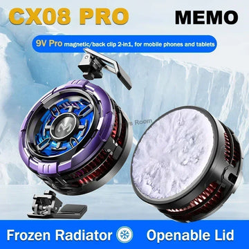 NEW MEMO CX08 PRO 9V2A Universal Mobile Phone Cooler Frozen Semiconductor Cooling Fan Radiator Magnetic Back Clip PUBG Heat Sink Apsilon