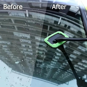 Car Window Cleaner Brush Kit Windshield Cleaning Wash Tool Inside Interior Auto Glass Wiper with Long Handle Car Accessories Apsilon