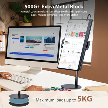 Adjustable Height Monitor Stand VESA Compatible Portable Tablet Holder up to 24cm Wider Base Desk Mount for Standing Workstation Apsilon