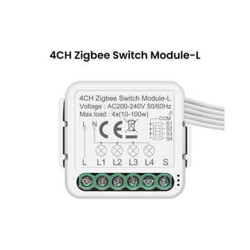GIRIER Tuya ZigBee Smart Switch Module No Neutral Wire Required 1/2/3/4CH DIY Smart Breaker Relay Supports 2-way Control Alexa Apsilon