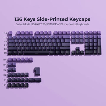 XVX Phantom Gradient Keycaps PBT Top/Side Print Key Caps Double Shot Shine Through Custom Minimalist OEM Russian/Korean Keycap Apsilon