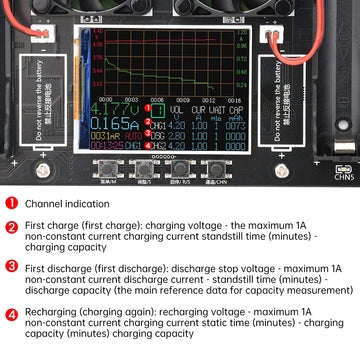8-Channel 18650 Lithium Battery Auto Charge/Discharge Tester Capacity Internal Resistance Tester 2.4-in Screen DC 5V EU/US Plug Apsilon