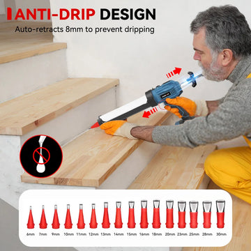 ONEVAN Electric Caulking Gun Cordless Glass Glue Gun Adhesive Glue Sealant With Nozzle Power Tool For Makita 18V Battery Pin Apsilon