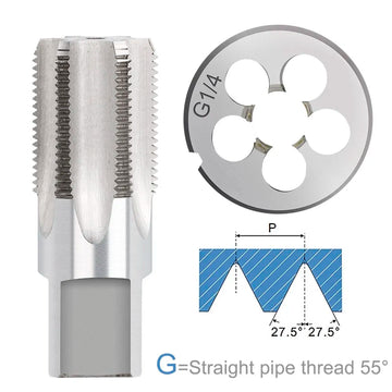 XCAN Tap Die Set Alloy Steel Pipe Tap and Die Right Hand Screw Thread Cutting Tools G1/16 1/8 1/4 3/8 1/2 5/8 3/4 7/8 1 2 Apsilon