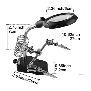 3.5X 12X Welding Auxiliary Clip Magnifier Electric Soldering Iron Circuit Board Welding Iron Magnifying Glass Bracket Tools Apsilon