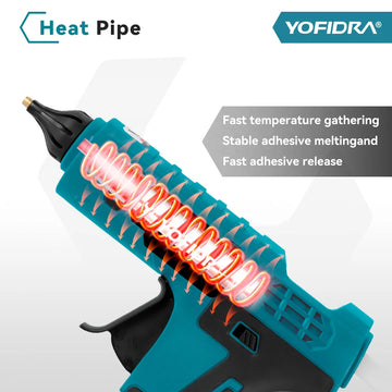 YOFIDRA 260° Hot Glue Gun 100W High Temperature Electric Mini Glue Guns Thermo Repair Power Tool For Makita 18-21V Battery Pin Apsilon