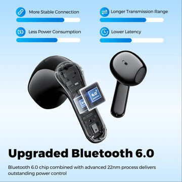 SOUNDPEATS Air6 HS Wireless Earbuds, Bluetooth 6.0 Headphones with 13mm Triple-Magnet Driver, LDAC Hi-Res Audio,Immersive Sound Apsilon