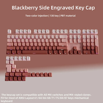 133 Keys Double Shot Shine Through Keycaps Strawberry Pink Side Print PBT Keycaps Cherry Profile for MX Switches Gaming Keyboard Apsilon