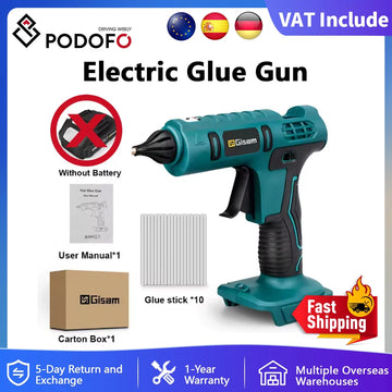 Podofo Electric Hot Melt Glue Gun Cordless Hot Melt Glue Gun With 11mm Glue Sticks Home DIY Repair Tool for Makita 18V Battery Apsilon