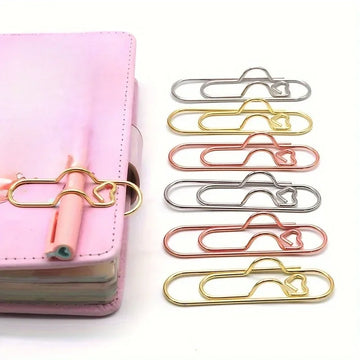 4 multifunctional pen clip pen hanging love paper clip pen button notebook accessories fixed seat pen clip Apsilon