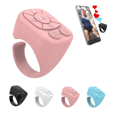 Tiktok Scrolling Ring Tiktok Remote Control Is Suitable for Iphone, iPad Bluetooth Page Turning Ring Roller, Both Camera Shutter, Short Video and Music Remote Control Function, Compatible with Ios and Android Phones Apsilon