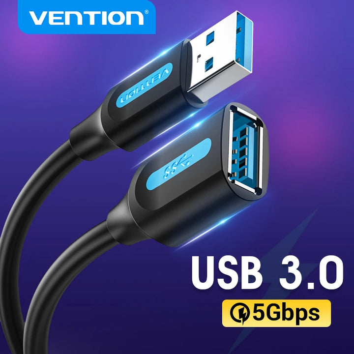 Vention USB 3.0 Extension Cable USB 3.0 2.0 Cable Extender Data Cord for PC Smart TV Xbox One SSD Fast Speed USB Cable Extension Apsilon
