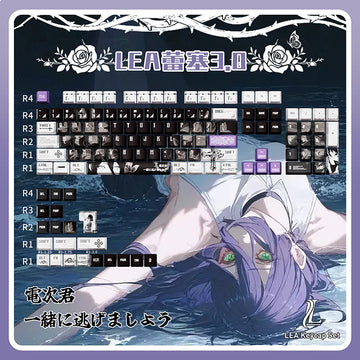 REZE Anime Theme Keycaps Set Customized PBT Sublimation Cherry Profile Keyboard Keycaps for Mechanical Keyboard Accessories Girl Apsilon