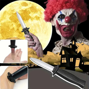 Retractable Fake Knife - Adult Plastic Magic Prank Toy for Jokes, Scary Tricks & Halloween Props (Realistic Toy) Apsilon