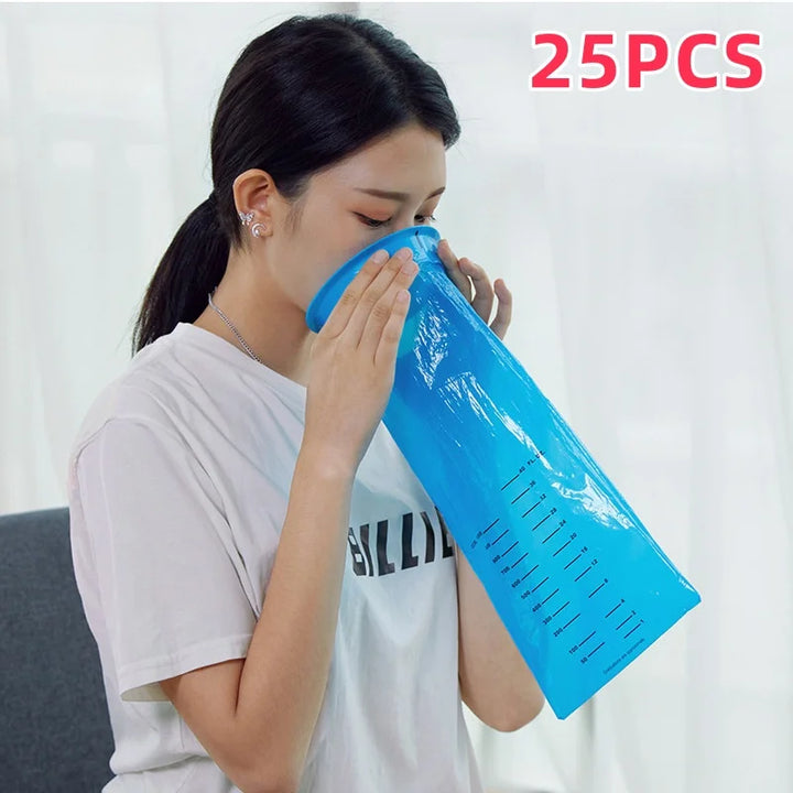 5-25Pcs 1000ML Portable Disposable Travel Car Airplane Motion Sickness Nausea Vomit Cleaning Bag Clean Eco-Friendly Plastic Bag Apsilon