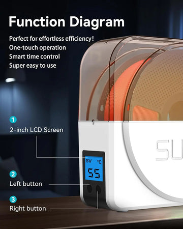 SUNLU Official S1 Plus Filament Dryer For 3D Printer Filament, Dehydrator with Fan Design, Filament Storage 1.75 2.85 3.00mm Apsilon