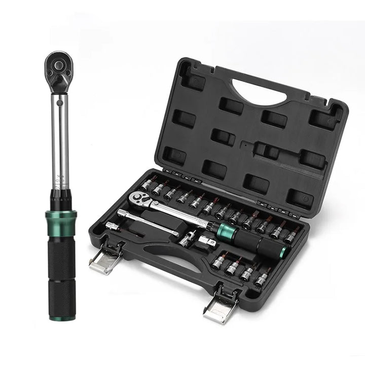 1/4'' Drive 2-24N.m Precise Double Scale Torque Wrench Set MTB Bike Socket Spanner Bicycle Motorcycle Ratchet Repair Toolbox Kit Apsilon